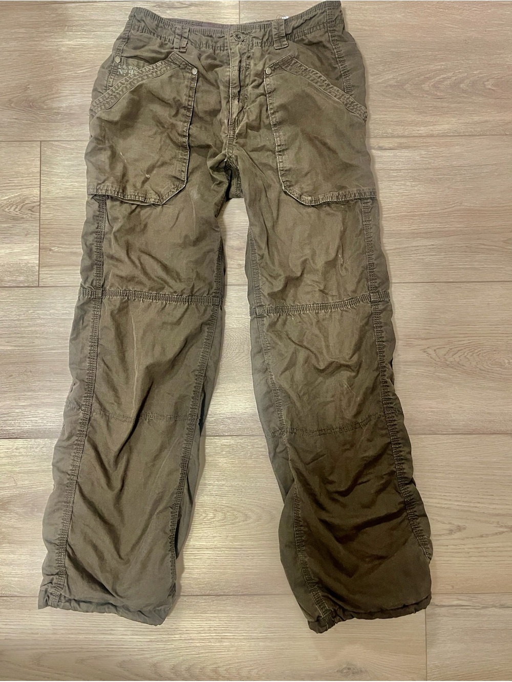 H&M Olive Green Cargo Pants with Front Patch Pockets